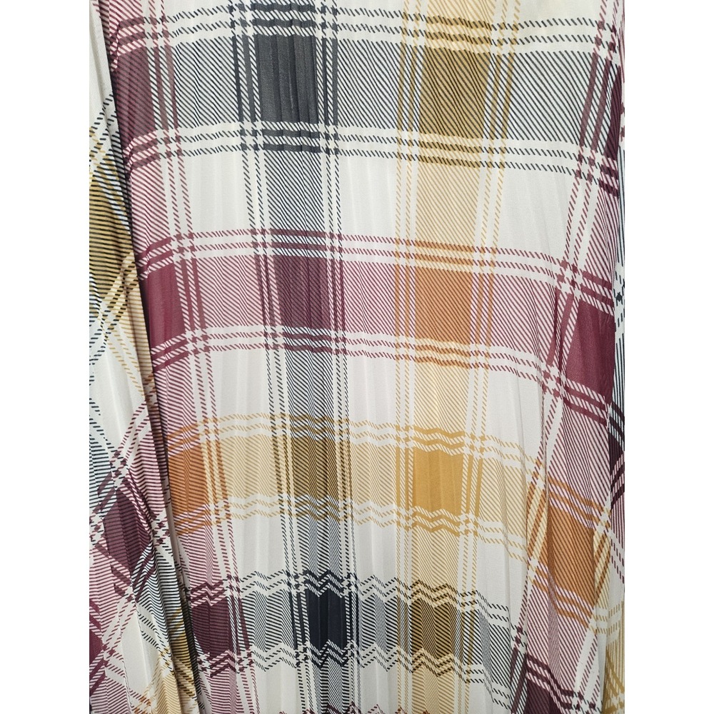 Ann Taylor Skirt 12 Plaid Accordion Pleat Midi Preppy Academia Elegant Timeless - Picture 14 of 14